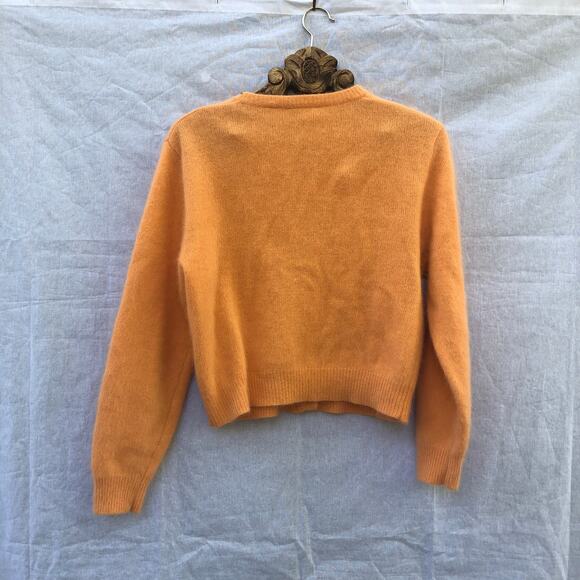 Ann Taylor Cardigan Vintage Pale Orange Angora Lambs Wool Soft Sweater L - Picture 2 of 7